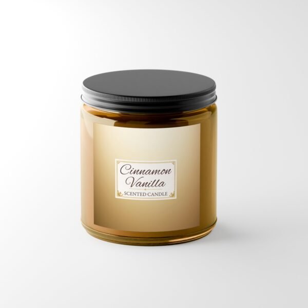 Cinnamon Vanilla soy candle in amber 4oz jar