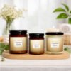 Cinnamon Vanilla soy candles sitting on counter