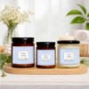 Clean Cotton soy candles on counter