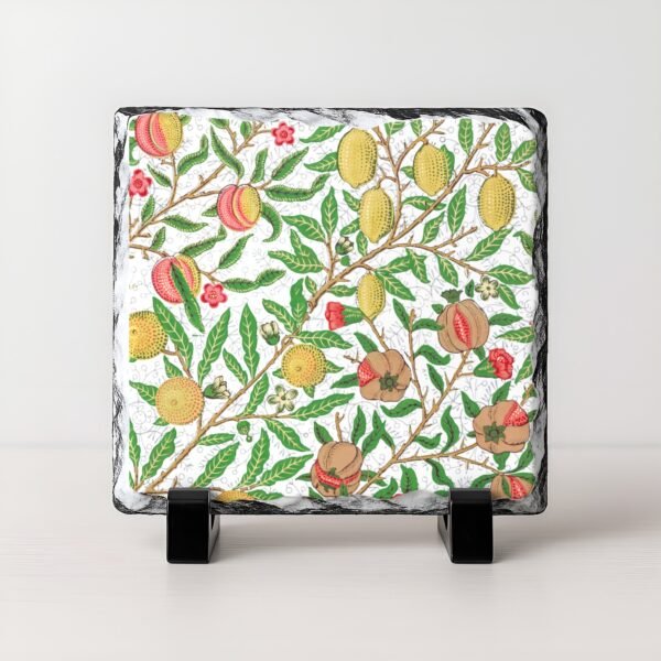 Fruit William Morris on slate with black stand