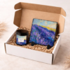 Lavender Fields candle keepsake slate in gift box