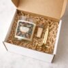 Midnight Orchard candle with gold trimmer and match jar gift set