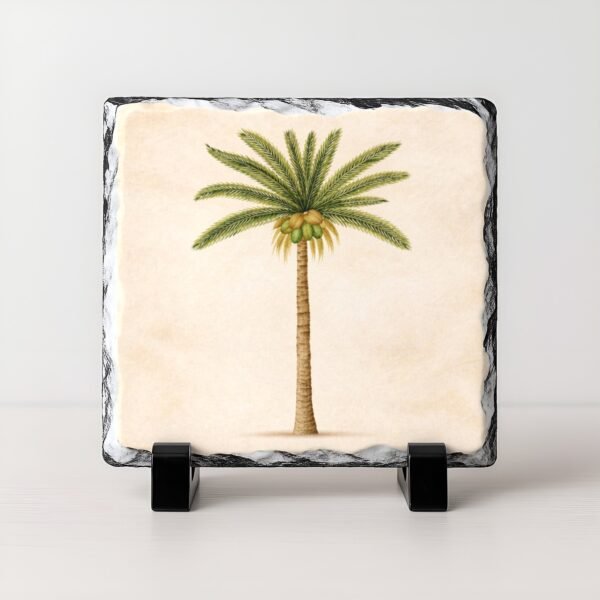 Palm Tree image on slate with black stand