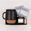 Sea Breeze Candle and Tea gift set with match jar and black mug