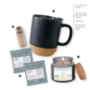 Sea Breeze Candle and Tea gift set with match jar and black mug listed items