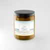 Sea Breeze candle with amber jar and black lid