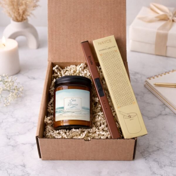 Sea Breeze candle with electric lighter gift set