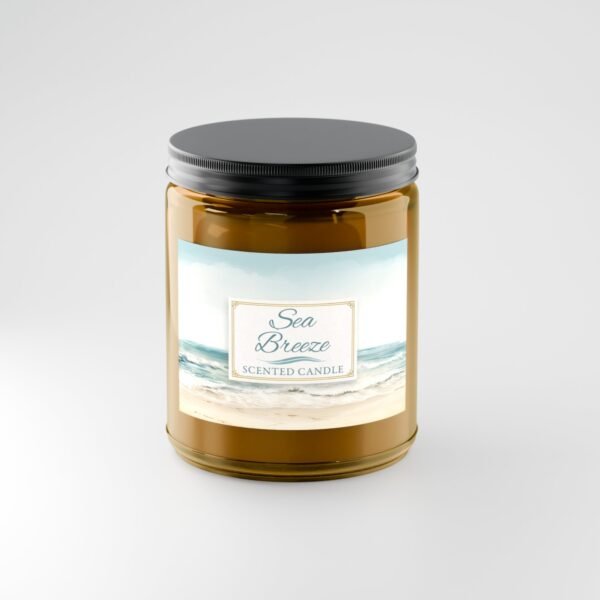 Sea Breeze soy candle 9oz amber jar