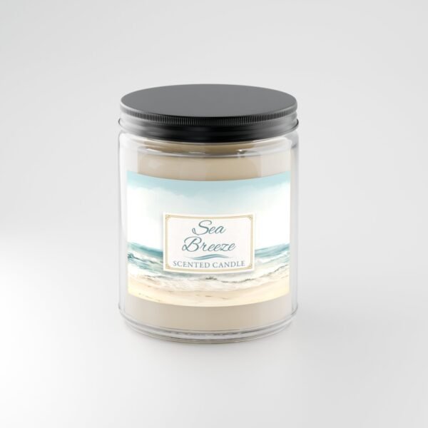 Sea Breeze soy candle 9oz clear jar