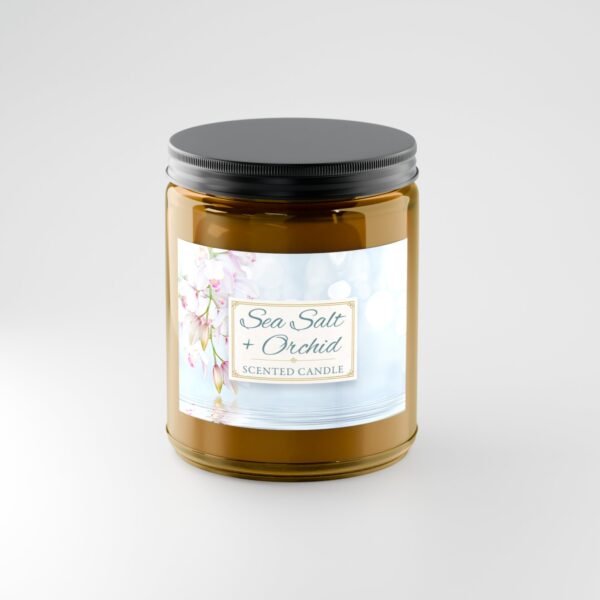 Sea Salt Orchid 9oz amber jar