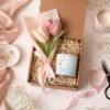 Sea Salt Orchid candle crochet flowers gift set