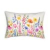 Spring Flowers lumbar pillow back view Spring Flowers lumbar pillow back view