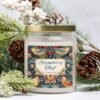 Strawberry Thief 9oz apothecary candle with pinecones
