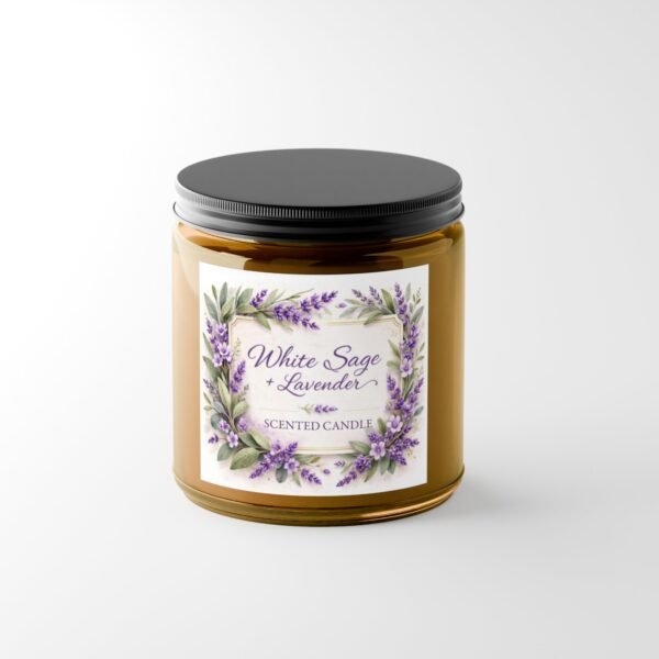 White Sage Lavender 4oz amber jar