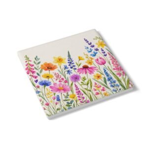 spring flowers ceramic tile square coaster side view spring flowers ceramic tile square coaster side view