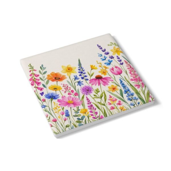 spring flowers ceramic tile square coaster side view spring flowers ceramic tile square coaster side view