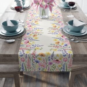 spring flowers cotton on table end view spring flowers cotton on table end view