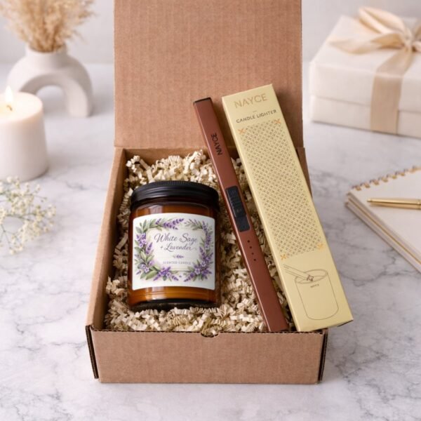 white sage lavender candle gift set