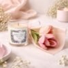 white sage lavender floral candle gift set on counter