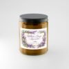 white=sage lavender candle in amber jar black lid
