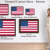 American Flag canvas wall art size guide brown American Flag canvas wall art size guide brown