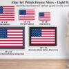 American Flag fine art framed fine art size guide Light Wood American Flag fine art framed fine art size guide Light Wood