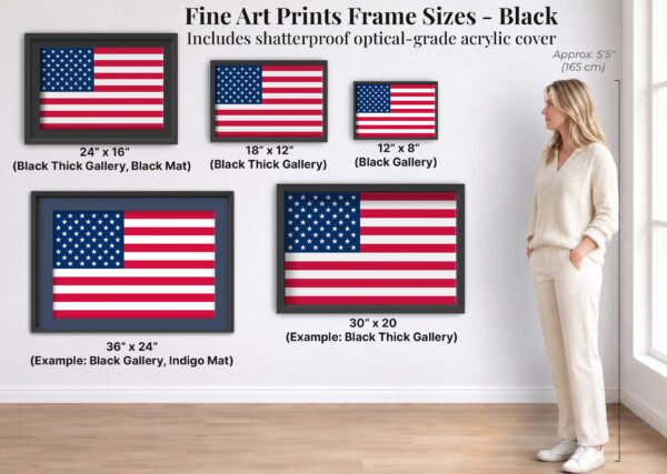 American Flag fine art print black frame sizes American Flag fine art print black frame sizes