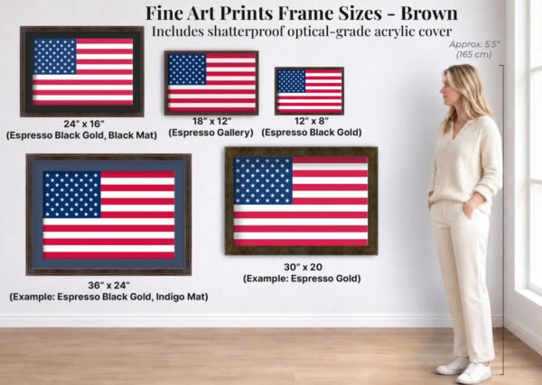 American Flag fine wall art framed size guide brown 1536x1094 American Flag fine wall art framed size guide brown 1536x1094