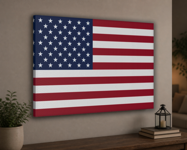 American Flag unframed canvas wall art side view