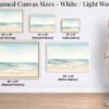 Ocean Breeze canvas framed art size guide Light Wood