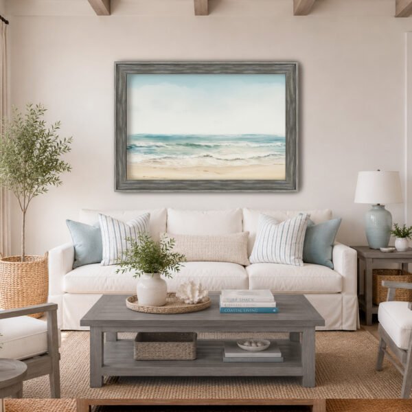 Ocean Breeze canvas wall art barnwood gray