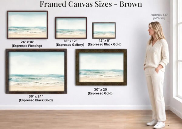 Ocean Breeze canvas wall art brown frames 1536x1094