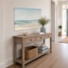 Ocean Breeze unframed canvas wall art in a coastal home entryway