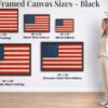 Rustic American Flag canvas black frame options