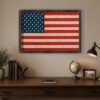 Rustic American Flag framed canvas wall art
