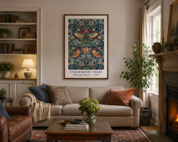 Strawberry Thief framed wall art with walnut frame Strawberry Thief framed wall art with walnut frame