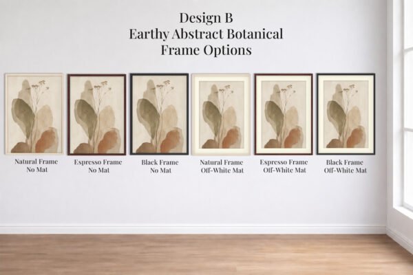 Design B Earthy Abstract Botanical Frame Choices