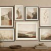 Earthy Abstract Botanicals Gallery Wall with mats