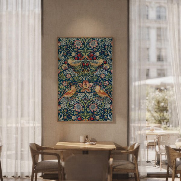 Strawberry Thief canvas wall art in restaurant Strawberry Thief canvas wall art in restaurant