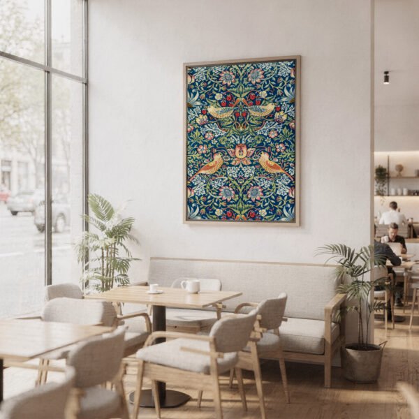 Strawberry Thief canvas wall art in resturant Strawberry Thief canvas wall art in resturant