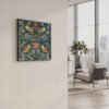 Strawberry Thief square canvas wall art in hallway