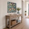 Strawberry Thief square canvas wall art unframed in entryway