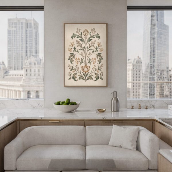 Botanical Motif canvas wall art in kitchen Botanical Motif canvas wall art in kitchen