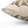 Botanical Motif decorative pillow close up of zipper Botanical Motif decorative pillow close up of zipper