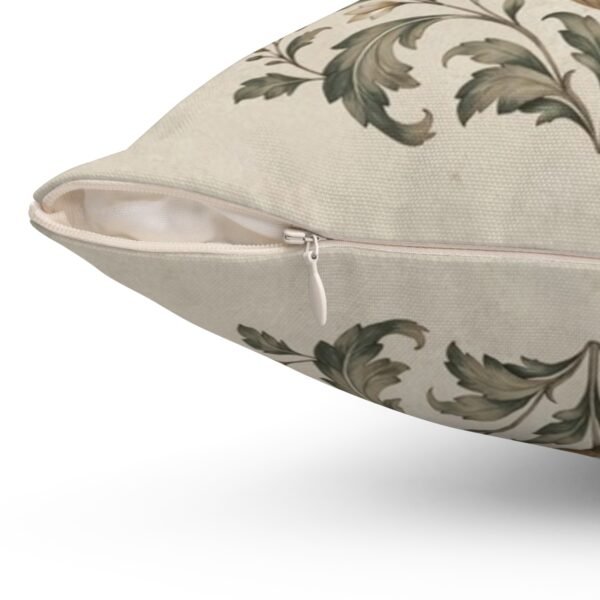 Botanical Motif decorative throw pillow zipper close up Botanical Motif decorative throw pillow zipper close up