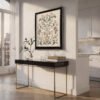 Botanical Motif in Black Gold frame above Table Botanical Motif in Black Gold frame above Table