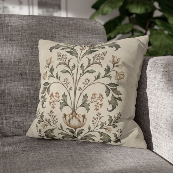Botanical Motif pillow on gray couch Botanical Motif pillow on gray couch
