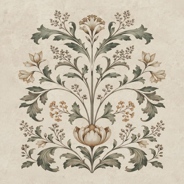 Botanical Motif square coaster