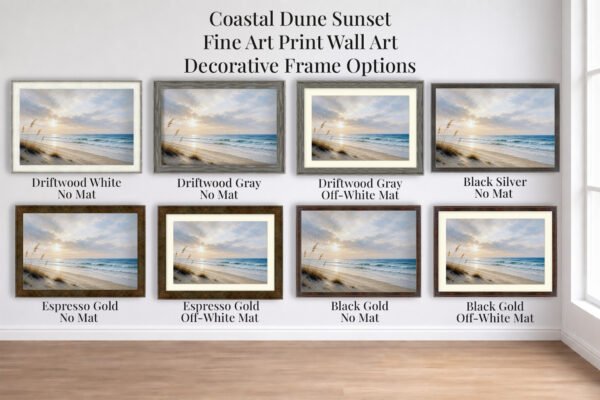Coastal Dune Sunset Decorative Fine Art Fame Choices