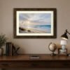 Coastal Dune Sunset fine art print framed in espresso gold with mat